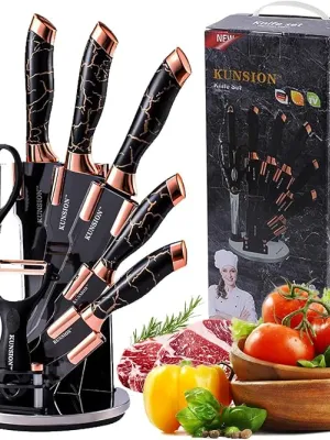 Couteaux 8 pièces avec support tournant