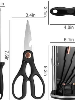 Couteaux 8 pièces avec support tournant